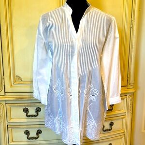 Beautiful white embroidery blouse from Coldwater Creek